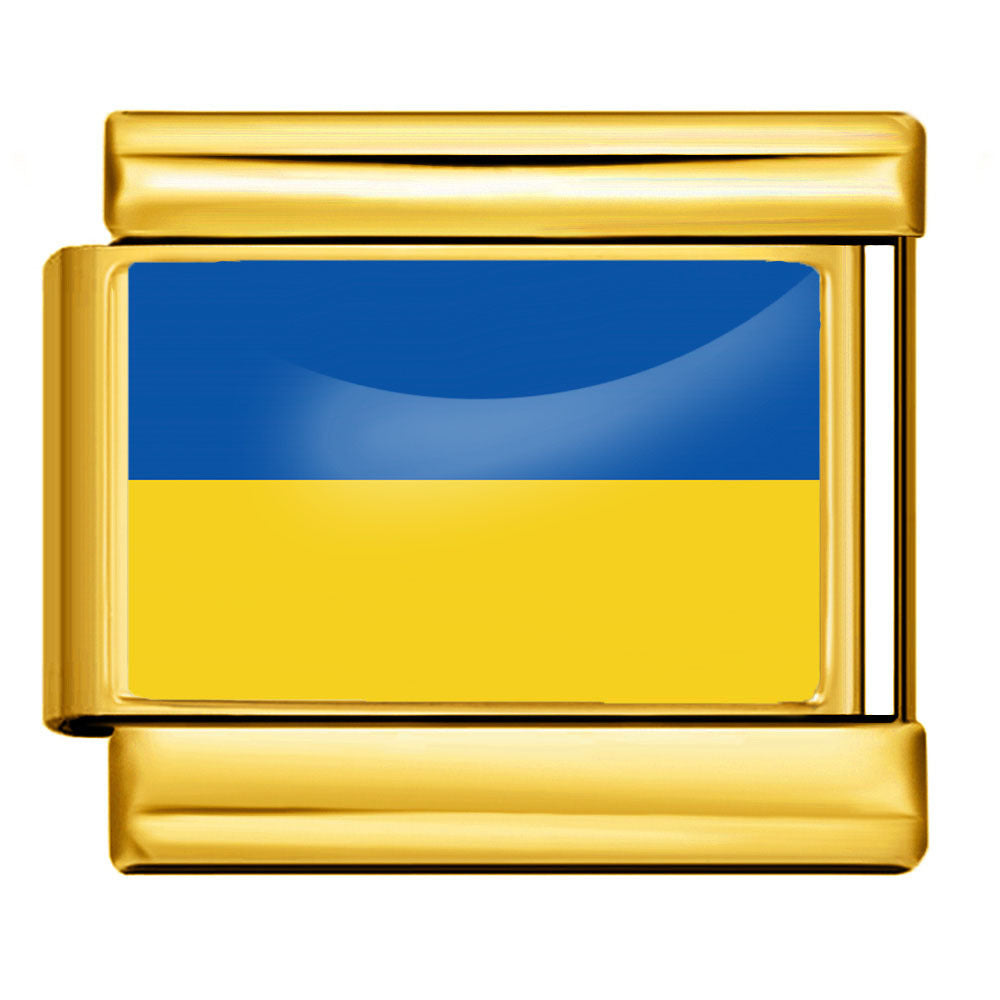 Wholesale Golden World Flag Photo Epoxy Italian Module Bracelet DIY Stainless Steel Elastic Strap Chain Bracelet