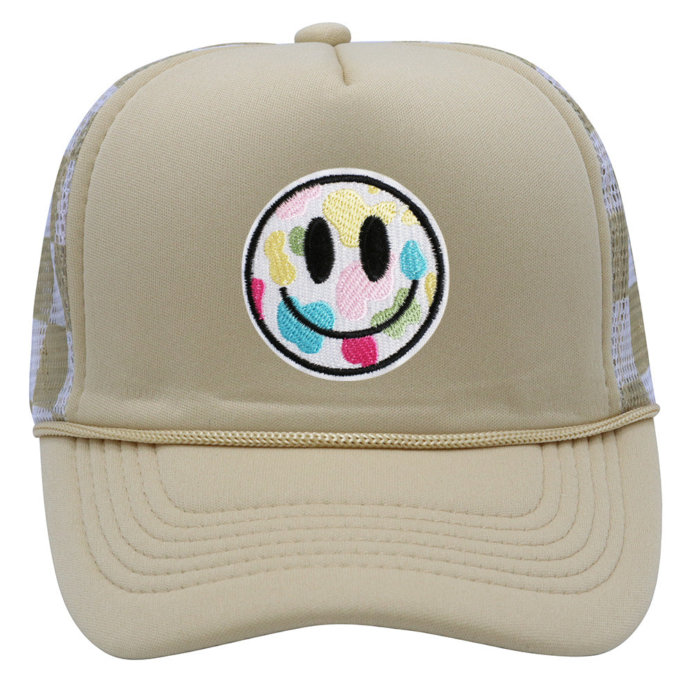 Wholesale children's smiley face mesh hat  baseball cap