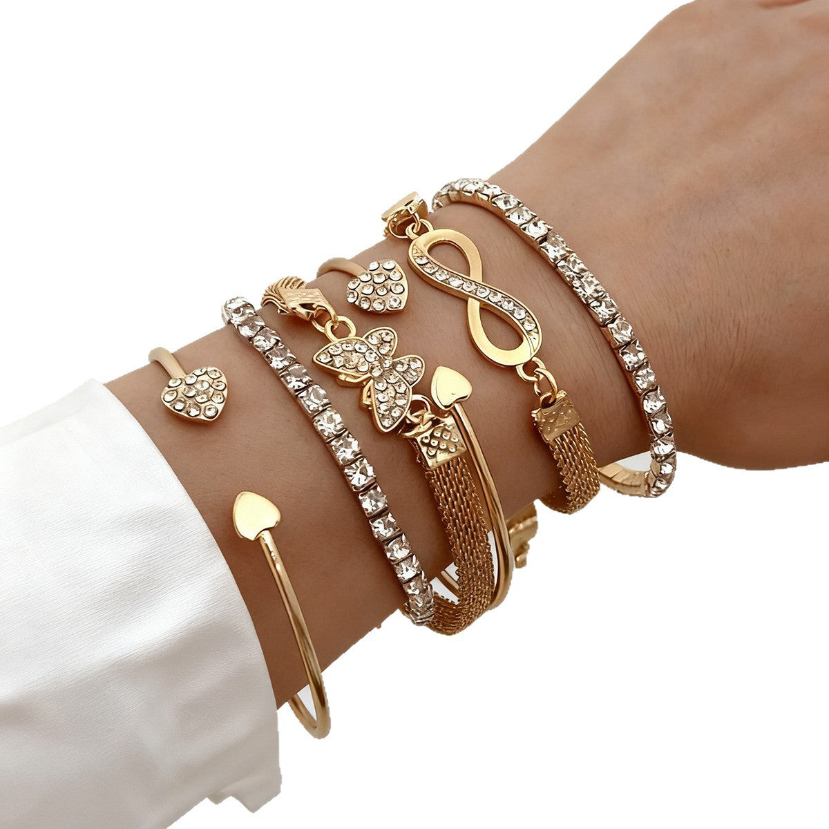 Wholesale Butterfly Animal Women S Stacked Bracelet Set Gold Fashion Jewelry Gift