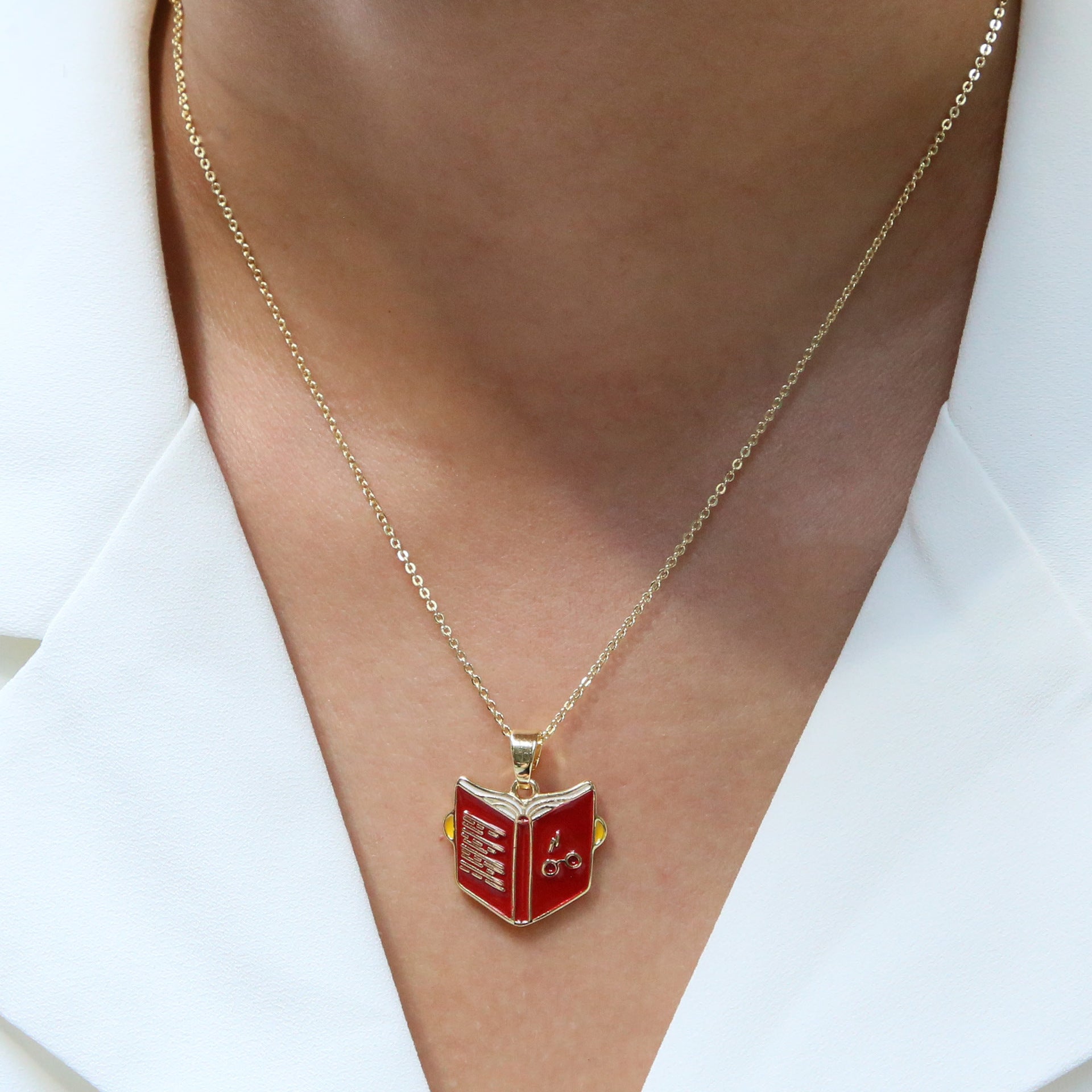 Wholesale Brass real gold electroplated doctoral hat and gown graduation season necklace