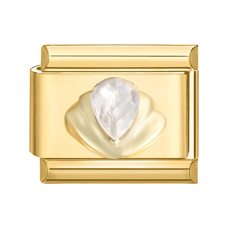 Wholesale 9mm Italian Charm Starter Bracelets DIY square Single Section Creative Stainless Steel Composable Bracelet