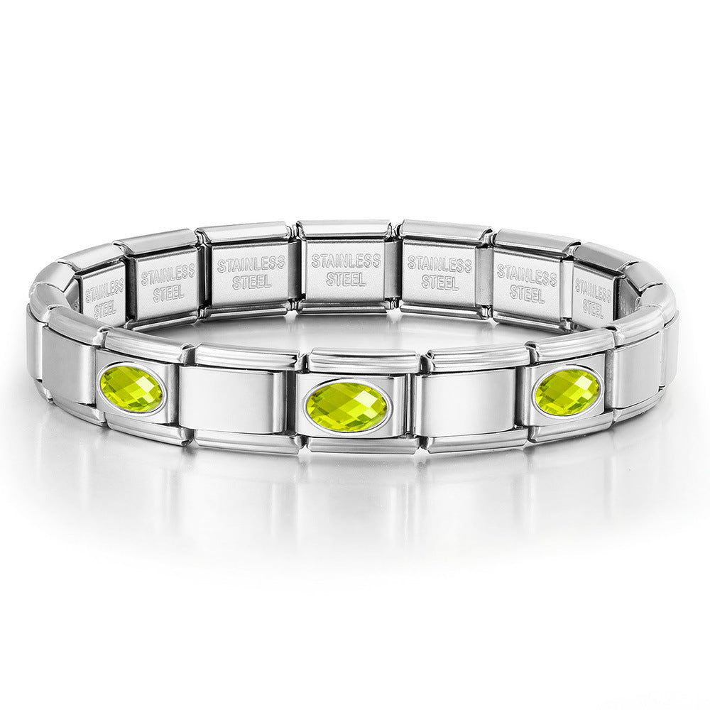 Wholesale Oval Stainless Steel Bracelet Set DIY Italian Module Charm Jewelry Accessory for Boutique Resale