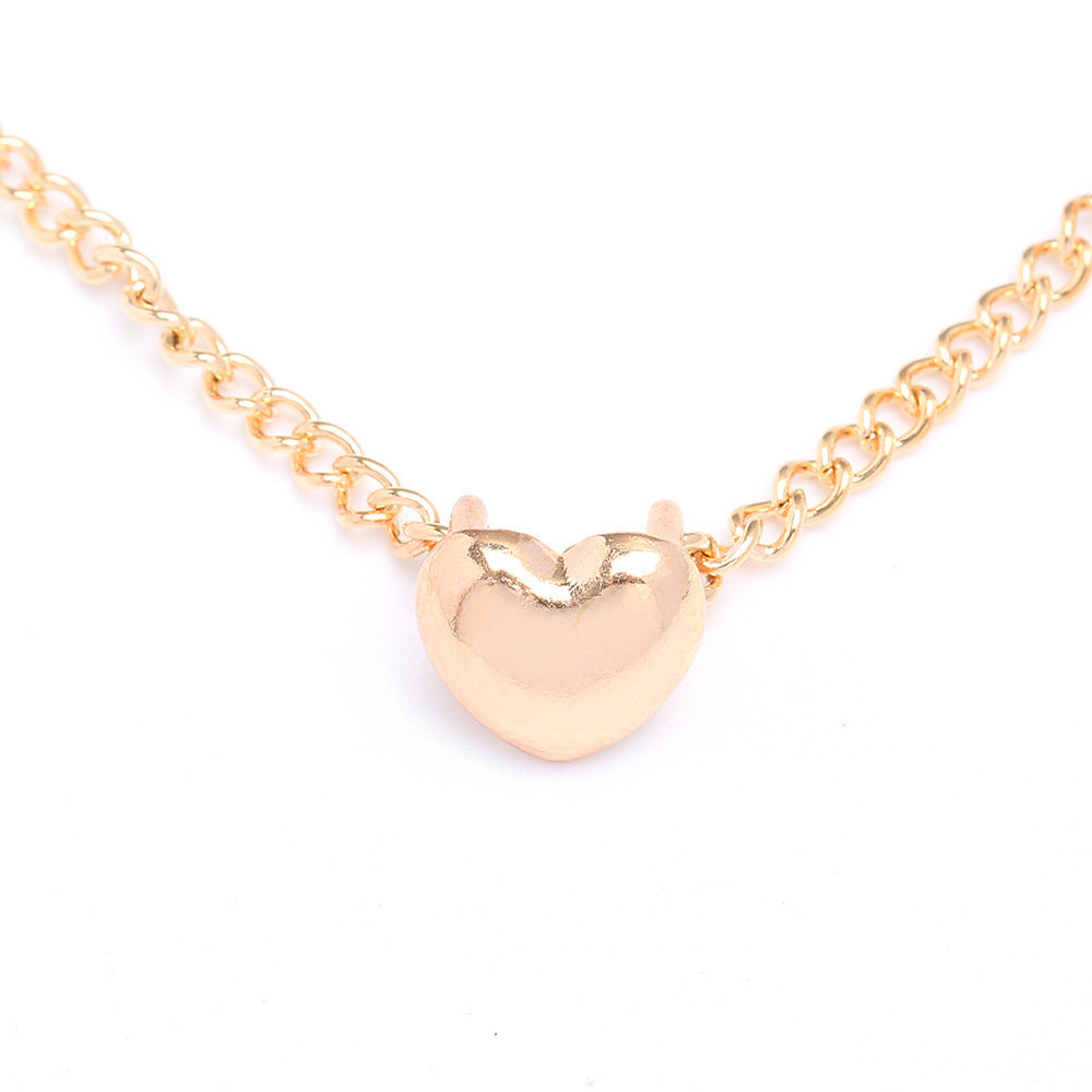 Wholesale cute short gold love necklace