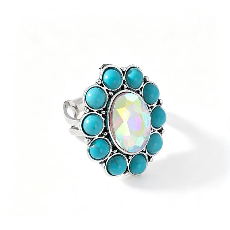 Wholesale Minimalist Heart Shaped Blue Plated Copper Pinky Ring,  Trendy Couple Fashion Accessory