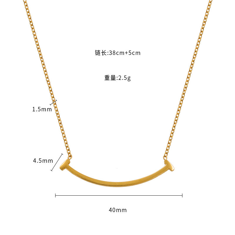 Wholesale Simple Stainless Steel Smile Necklaces ACC-NE-XuanKa003