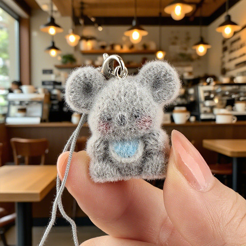 Wholesale Resin Flocking Cute Three-Dimensional  Keychain