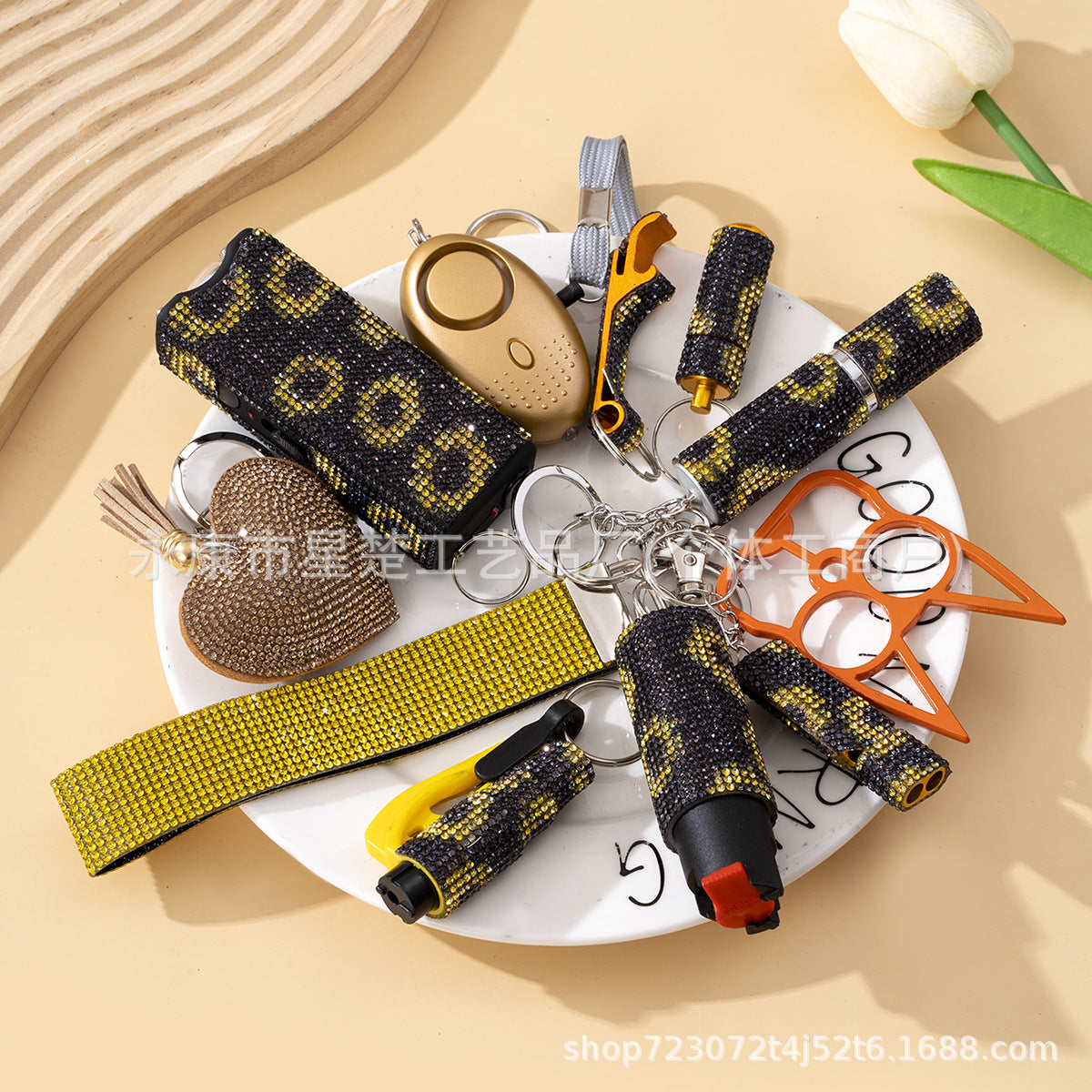 Wholesale Outdoor DIY Keychain 11-piece Set Jewelry Accessories Bottle Convenient Keychain Pendant ACCVIP-KC-ZhiYa020