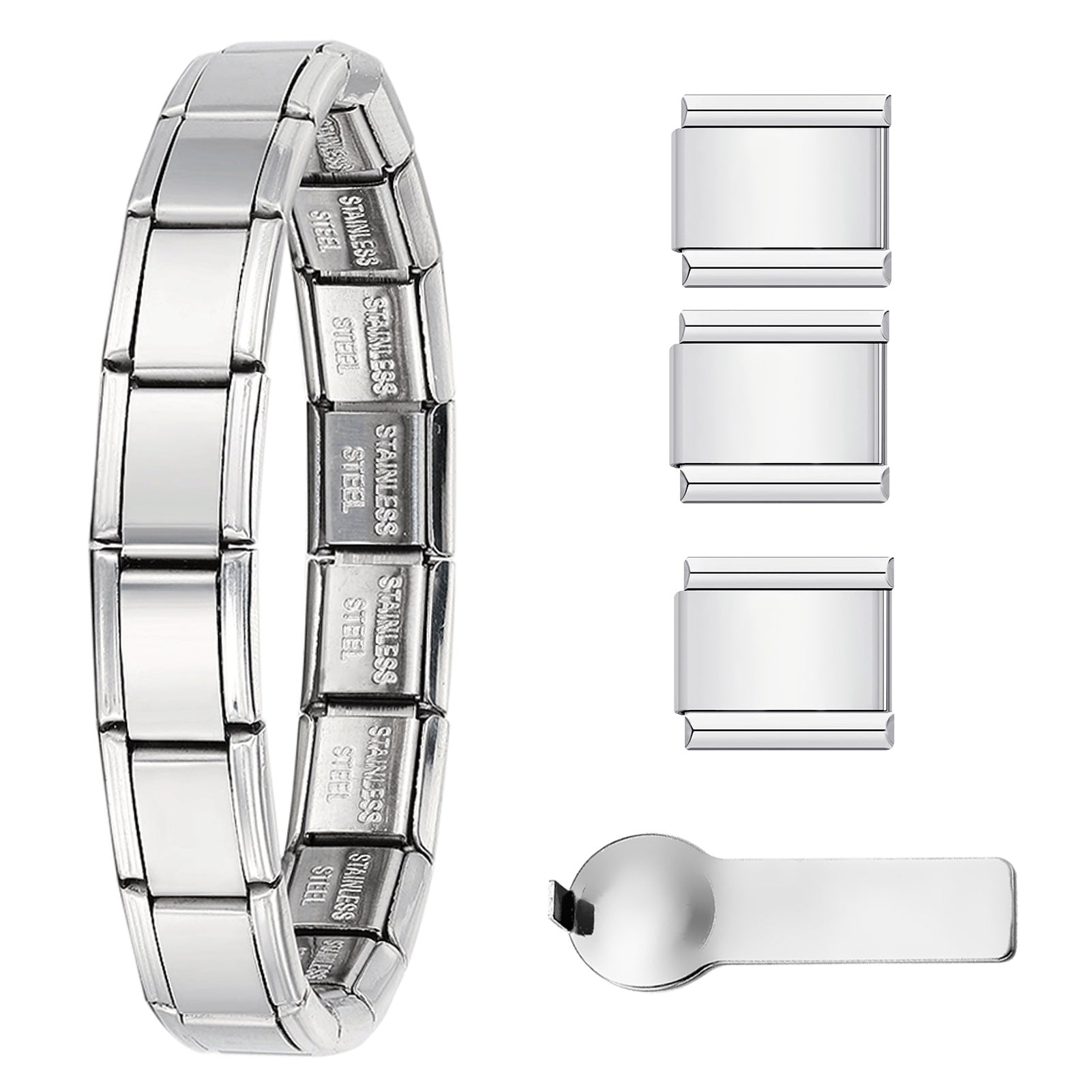 Nuovo set di braccialetti modulari italiani multicolori all'ingrosso, braccialetto di giunzione fai-da-te in acciaio al titanio, affascinante confezione regalo di gioielli modulari