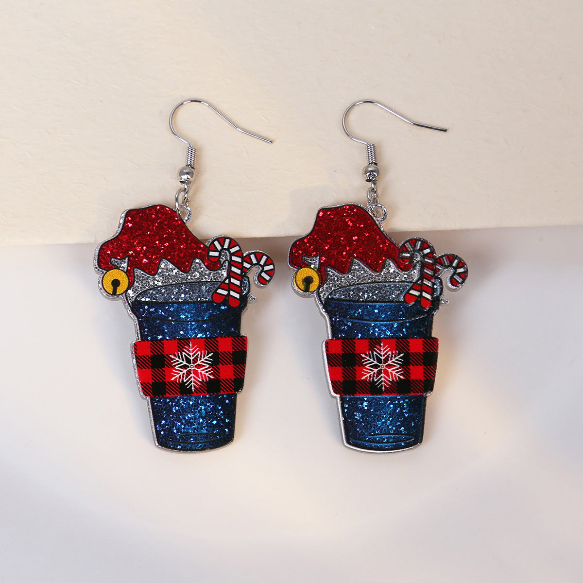 Wholesale Christmas Elk Snowflake Acrylic Earrings ACC-ES-MDD057