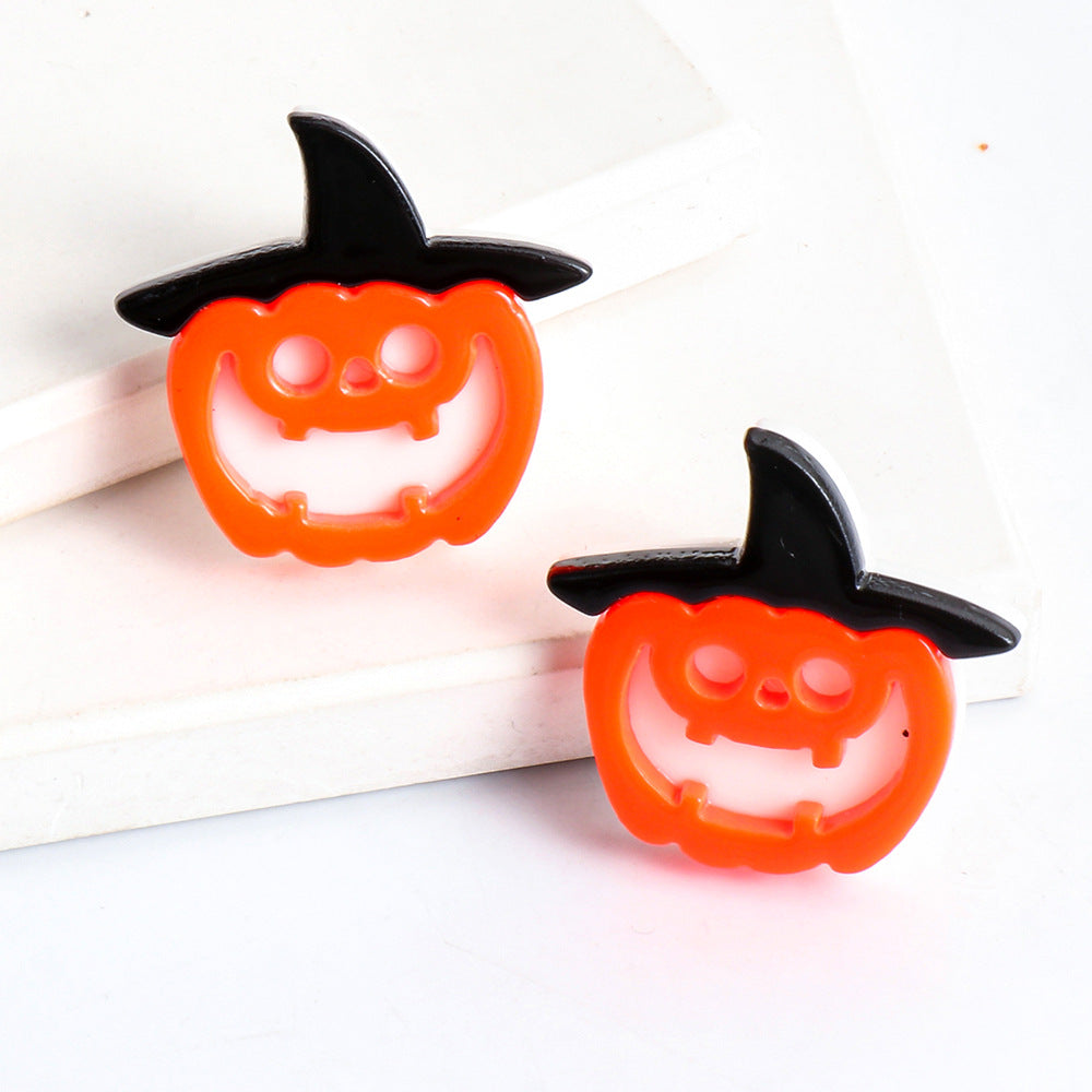 Wholesale Halloween Funny Pumpkin Acrylic Earrings ACC-ES-JuJia015