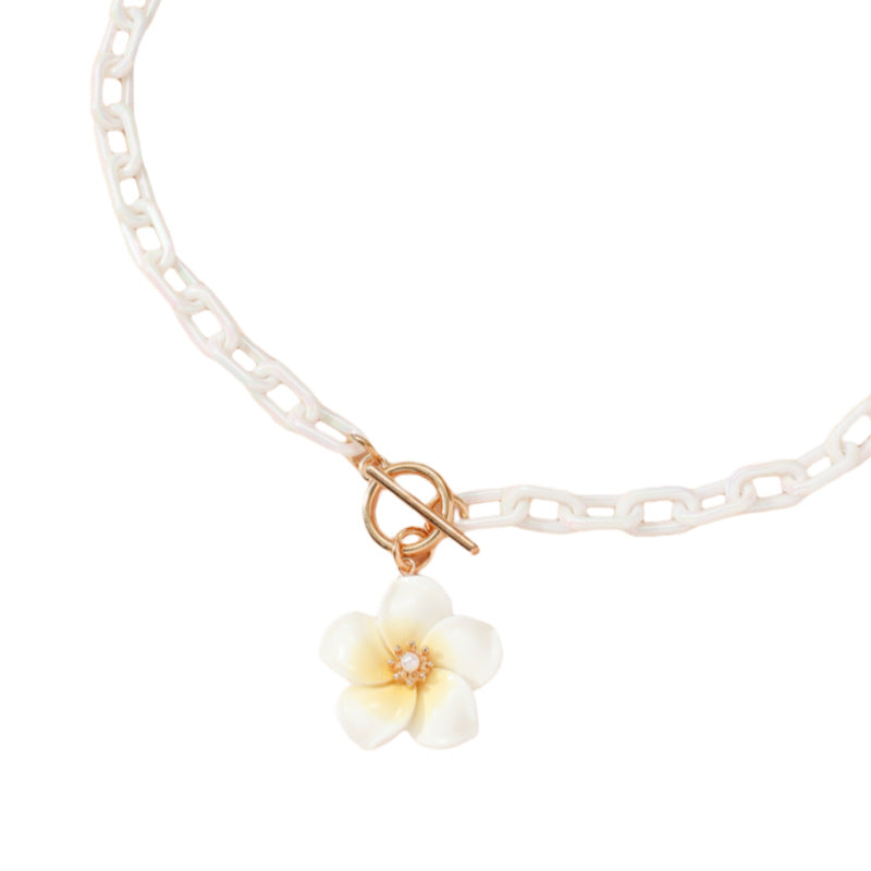 Wholesale Spring Flower Chain Acrylic Necklace ACC-NE-GL003