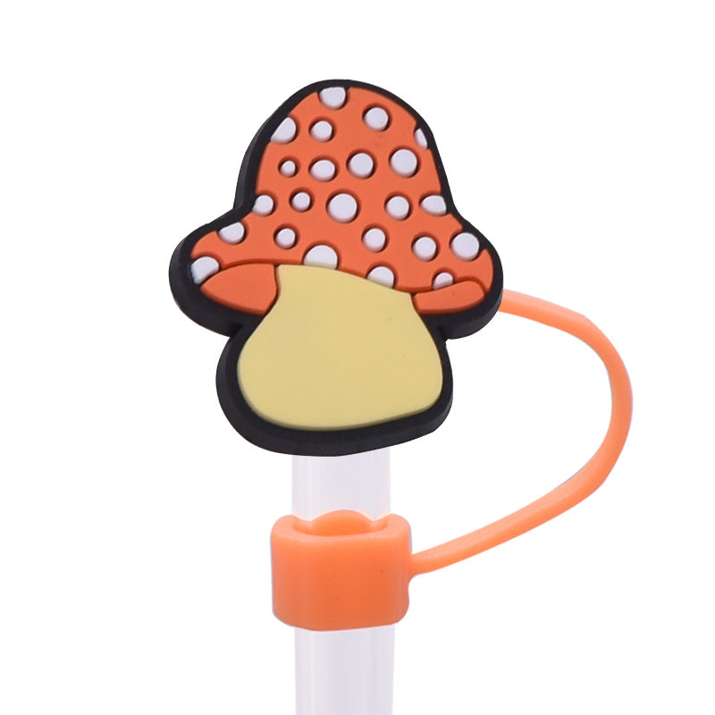 Wholesale Random 100pcs Creative dustproof cartoon Straw Cover Straw Tube Cap