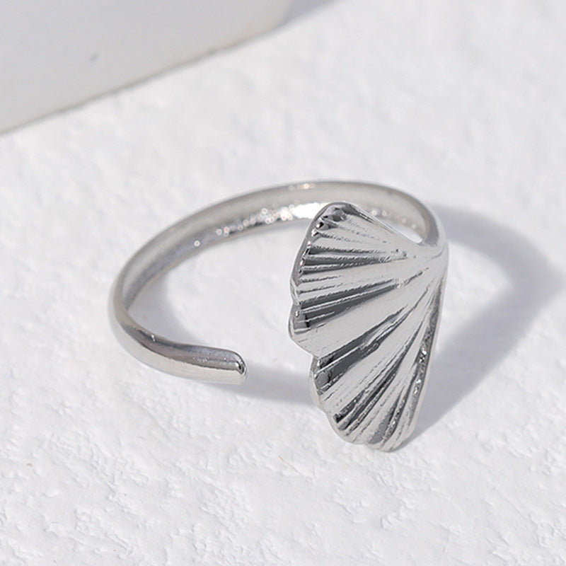 Wholesale Leaf Heart Shape Open Stainless Steel Rings ACC-RS-Manguo005