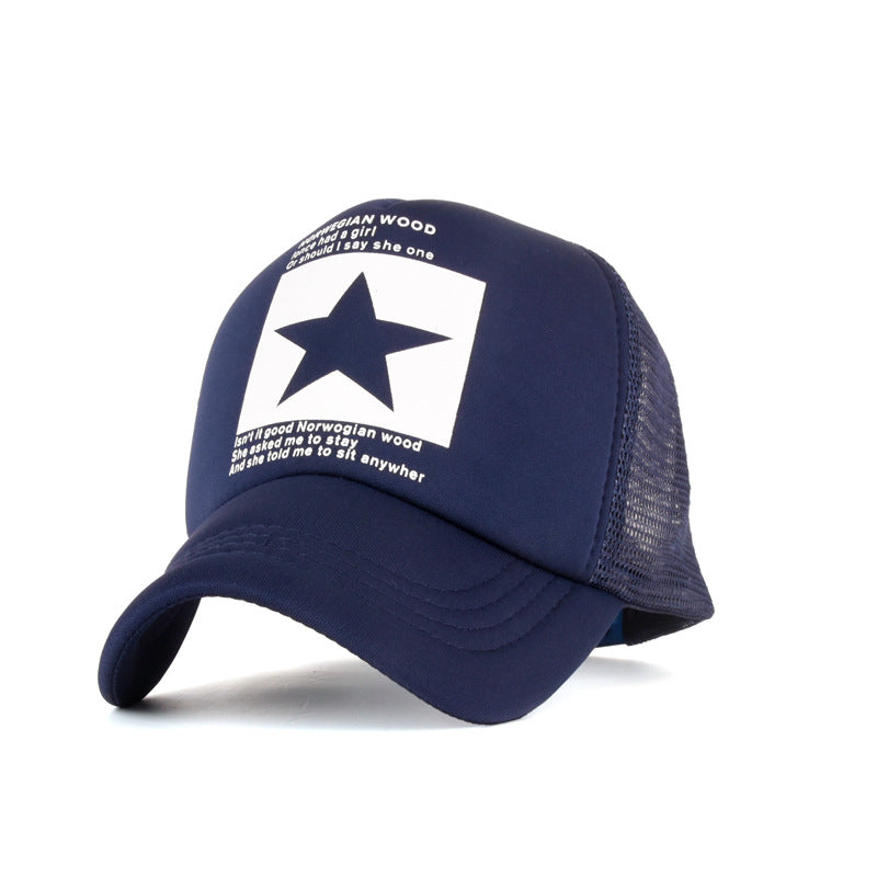 Wholesale Five-pointed Star Printed Mesh Cap  Baseball Cap