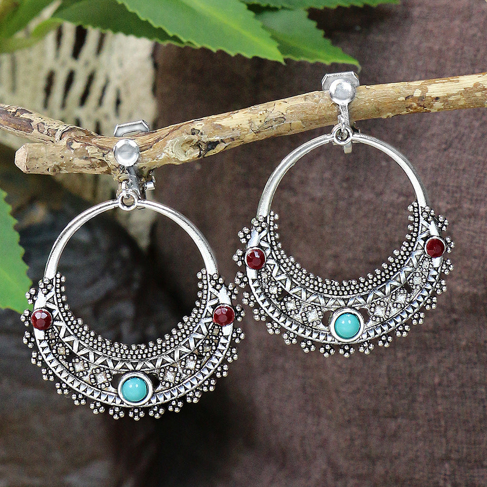 Wholesale Bohemian Geometric Hollow Earrings Retro Ethnic Ear Clip,  Stylish Everyday Jewelry