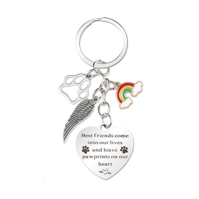 Wholesale Memorial Dog Lover Stainless Steel Engraved Dog Tag Keychain Car Key Accessory Gift