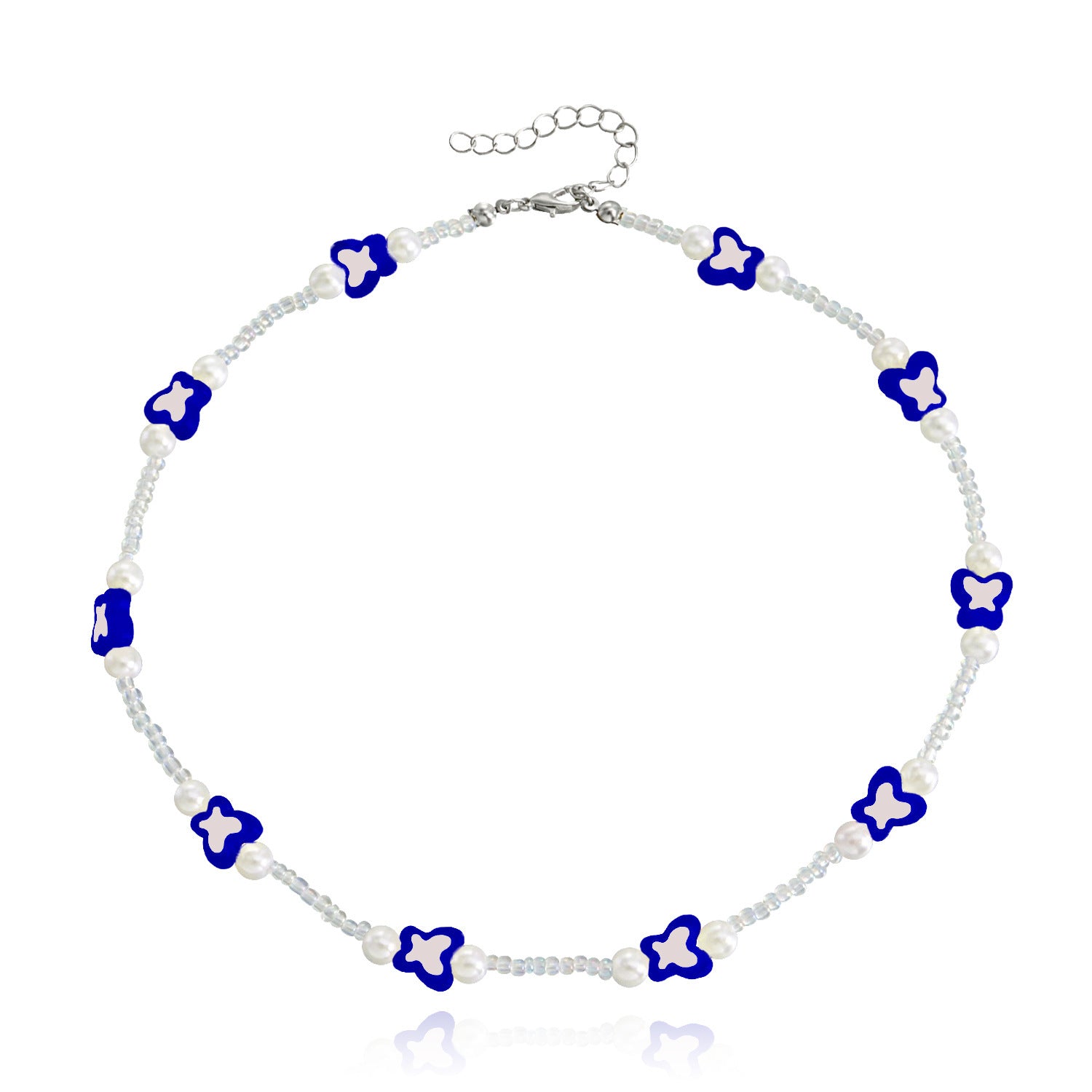 Wholesale Mini Color Butterfly Clear-cut Rice Bead  Necklaces