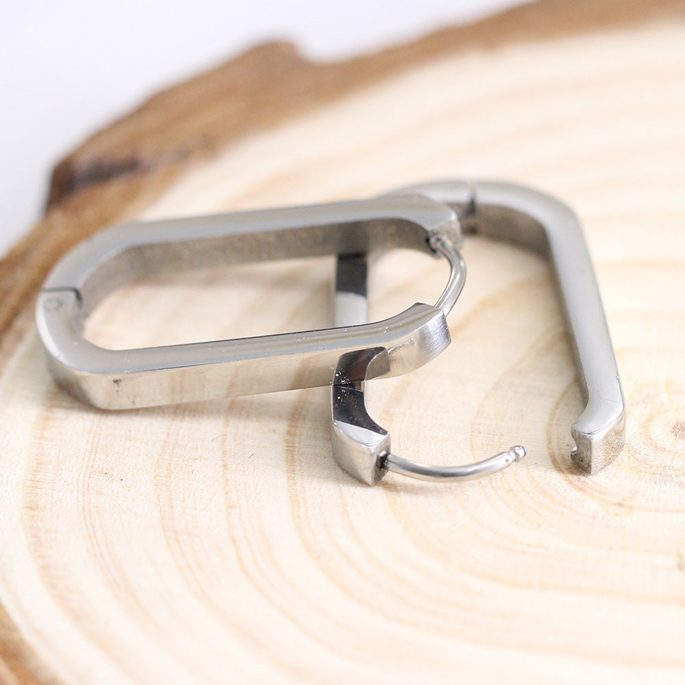 Wholesale 18K Golden U-shaped Earrings Geometric Stainless Steel Fashion Earrings