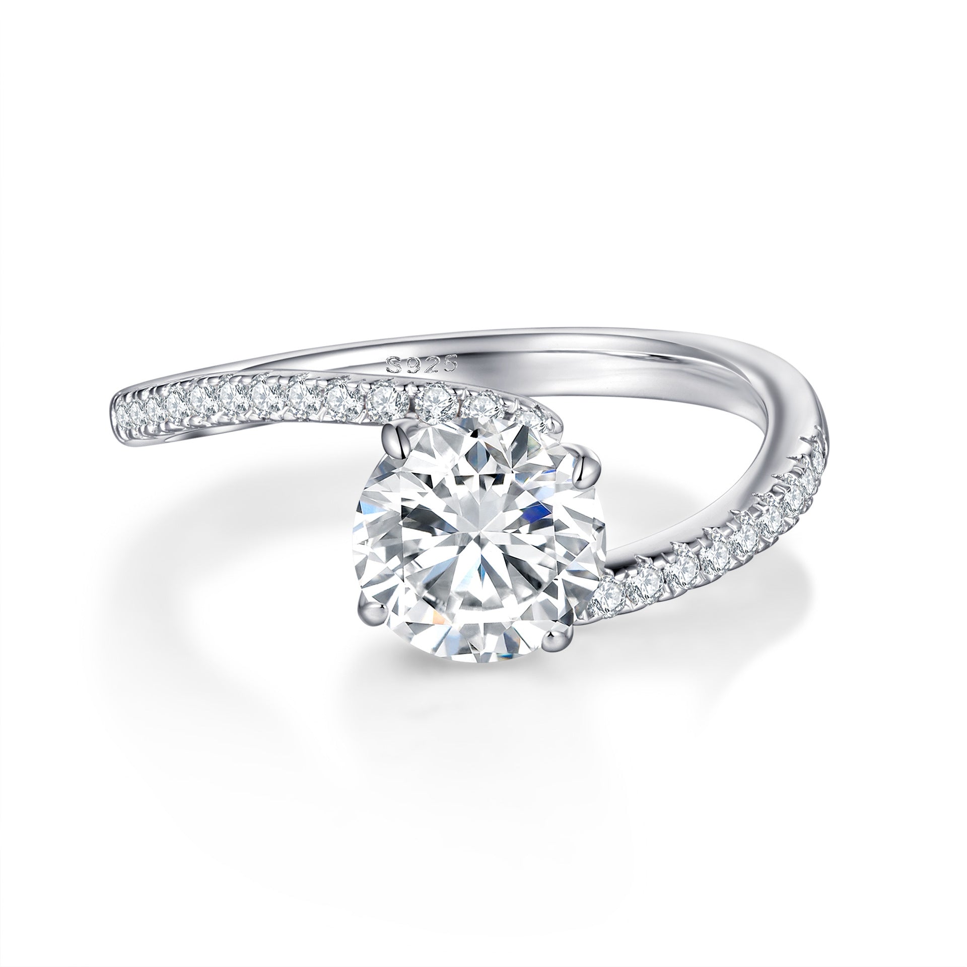 Wholesale Geometric Design 925 Silver Ring Set With Cubic Zirconia Women S Jewelry Accessory For Resale