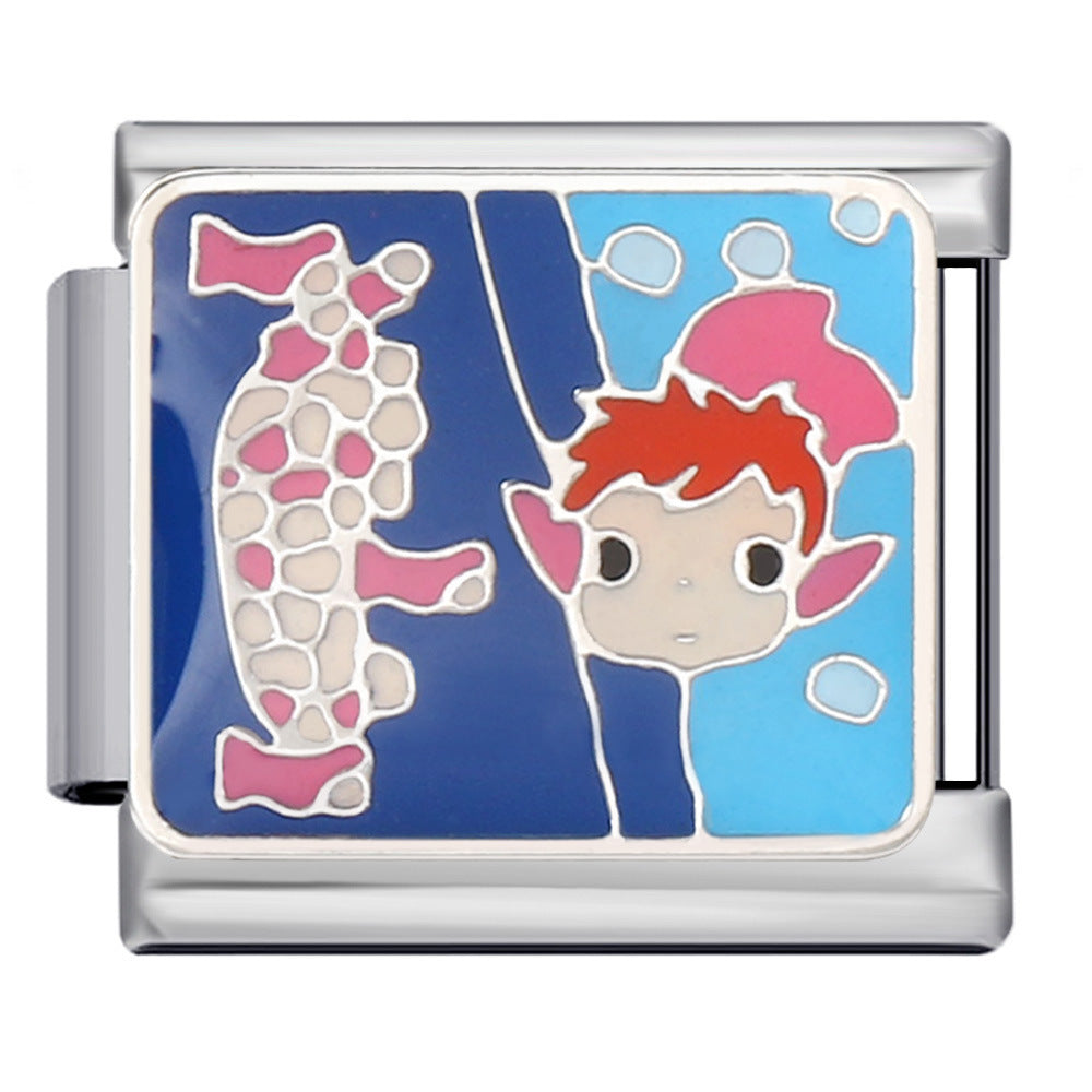 Wholesale 5pcs Italian Charm Bracelet 9mm DIY Splicing Cute Creative Stainless Steel Composable Bracelet