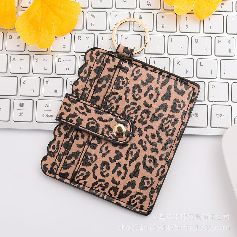 Wholesale Independence Day Cow Print Leopard Print PU Pickup Bag Keychain ACC-KC-MiQiu004