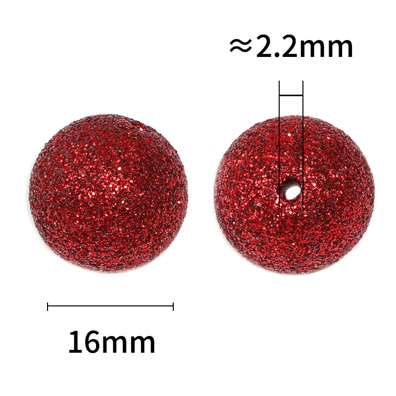 Wholesale 100pcs 16mm Acrylic Colored Glitter Beads Laser Sequins Starry Round Beads DIY Accessories ACC-BDS-BLG084