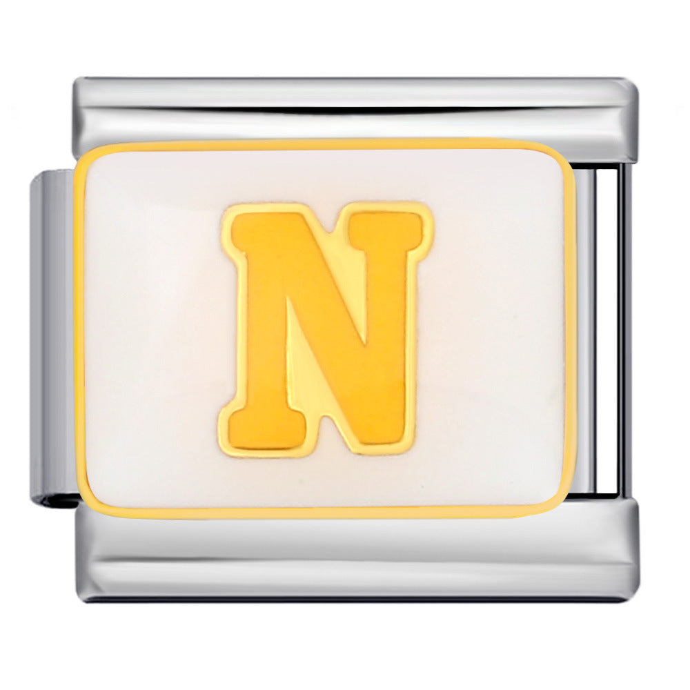 Wholesale 10pcs Italian Charm Bracelet 9mm DIY Splicing Colorful Oil-Drip Letters Stainless Steel Composable Bracelet