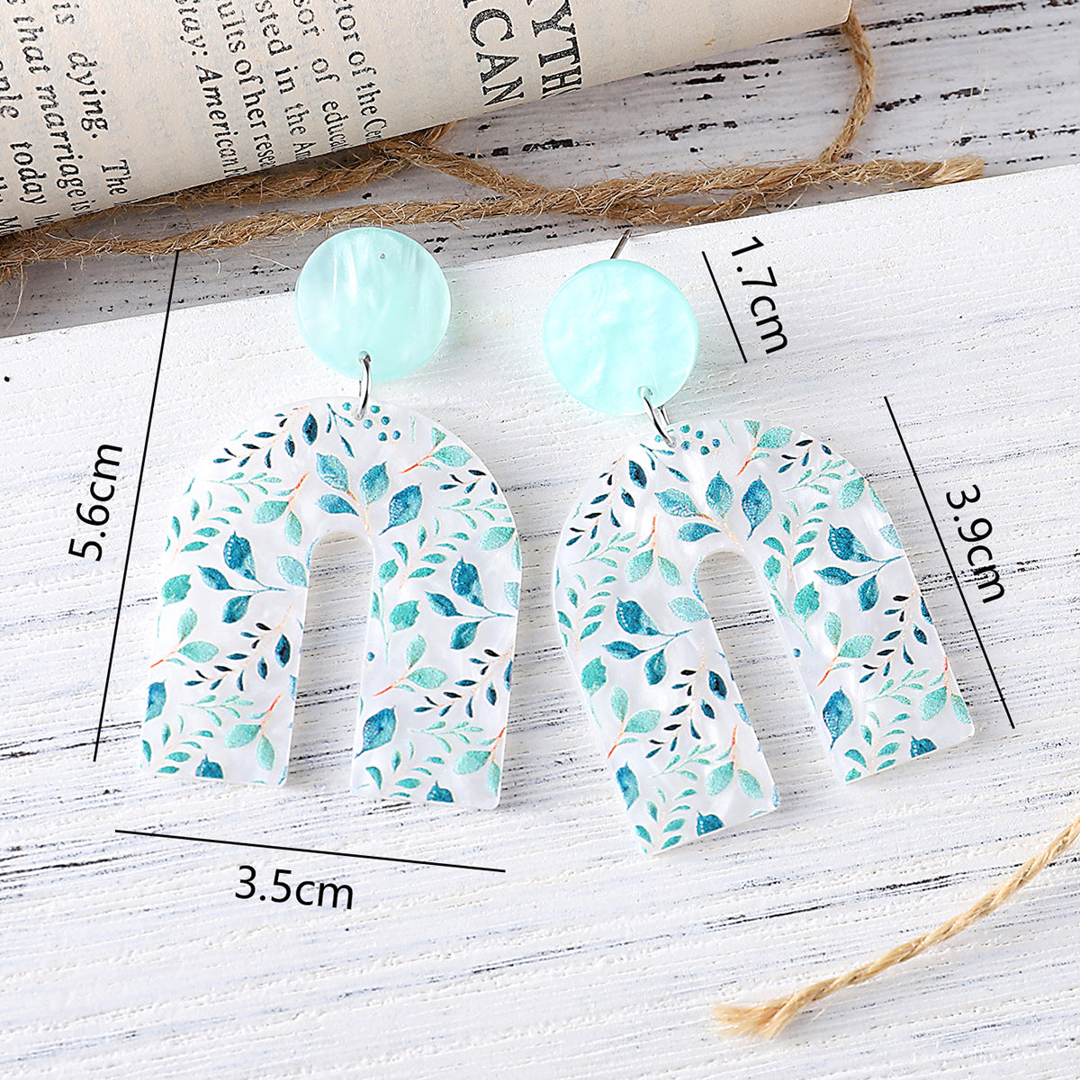Wholesale Colorful Flower Leaves Acrylic Pendant Earrings