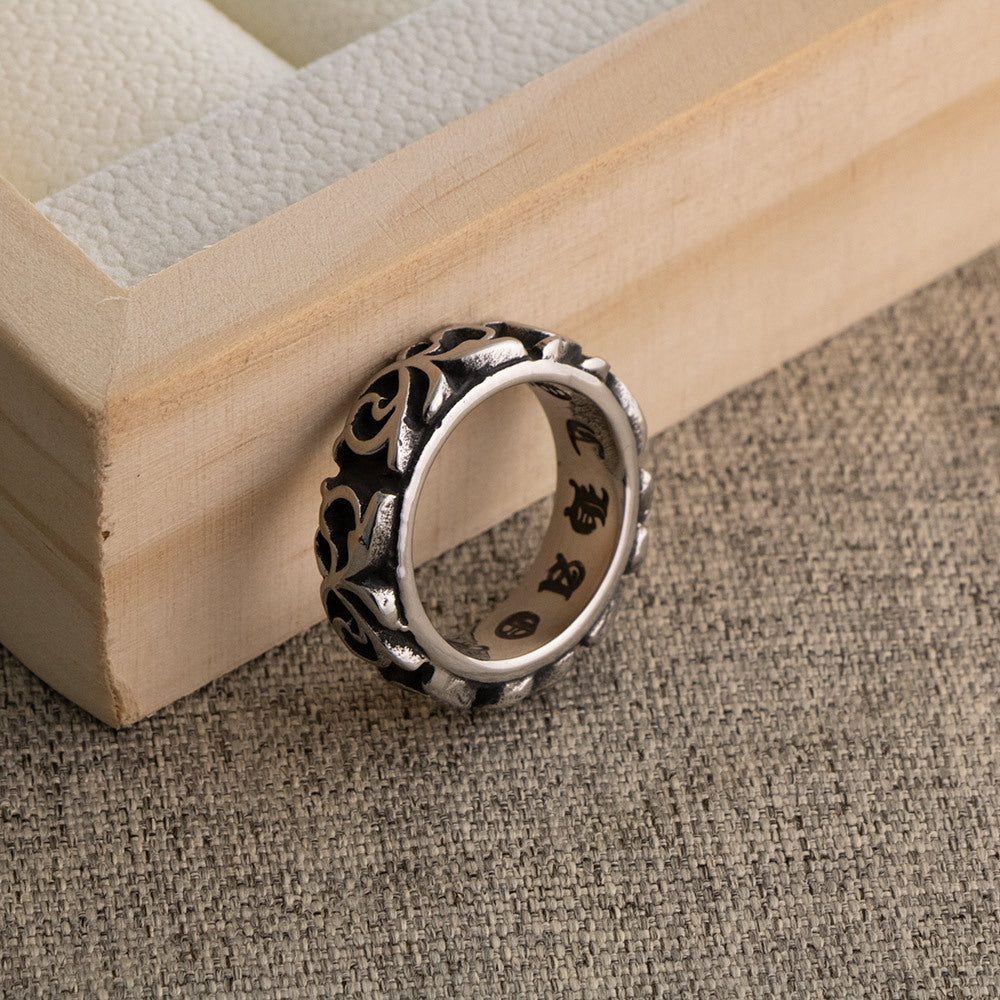 Wholesale  titanium steel jewelry classical pattern personality retro ring