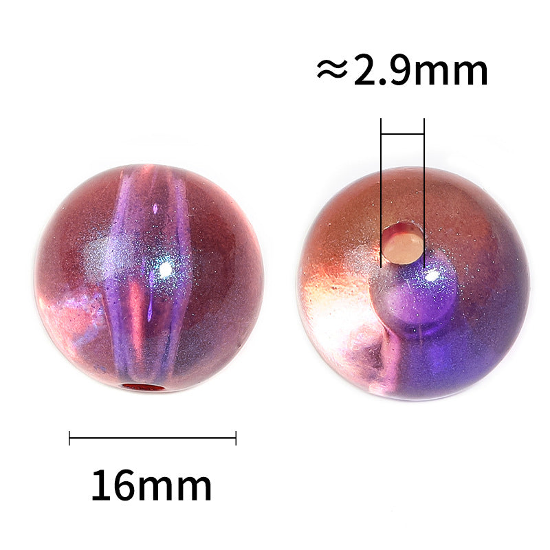 Wholesale 100pcs Fine Glitter Colorful Round Gradient Acrylic Beads DIY Beaded Accessories ACC-BDS-BLG085