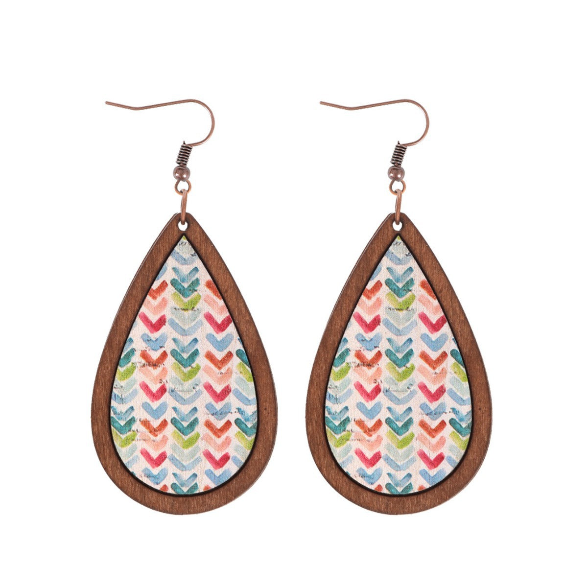 Wholesale Bohemian Series Ethnic Wooden Earrings