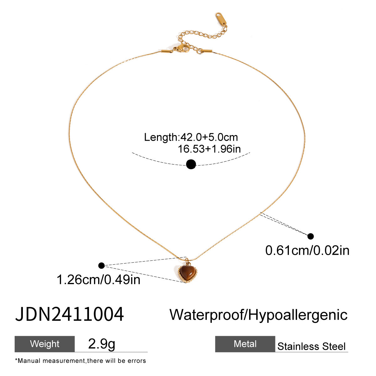 Wholesale stainless steel love necklace high-grade pendant clavicle chain