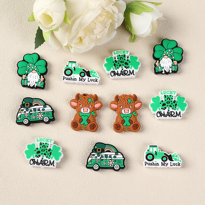 Wholesale 20pcs St. Patrick's Day Four Leaf Clover Focal Beads DIY Bead Accessories ACC-BDS-RongFa059