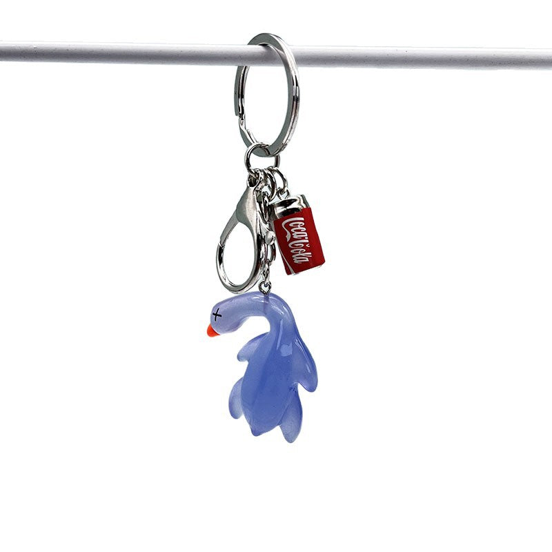 Wholesale Color-changing barbecue duck resin keychain