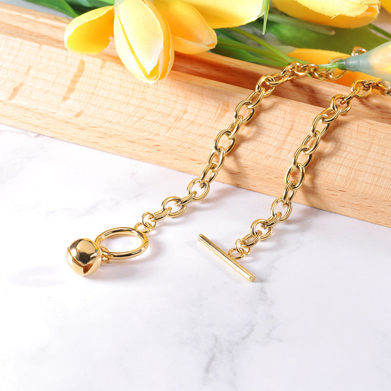 Wholesale Hip-Hop Style Round Beads Titanium Steel  choker necklace