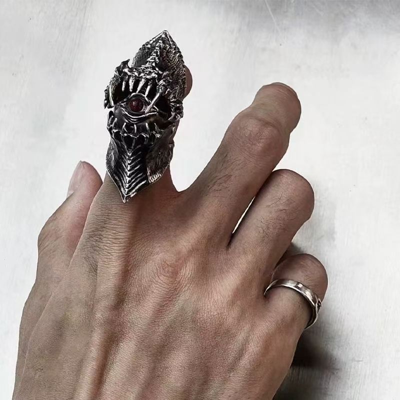 Wholesale Vintage Devil Mouth Adjustable Jaw Ring Zinc Alloy Electroplated Fashion Jewelry