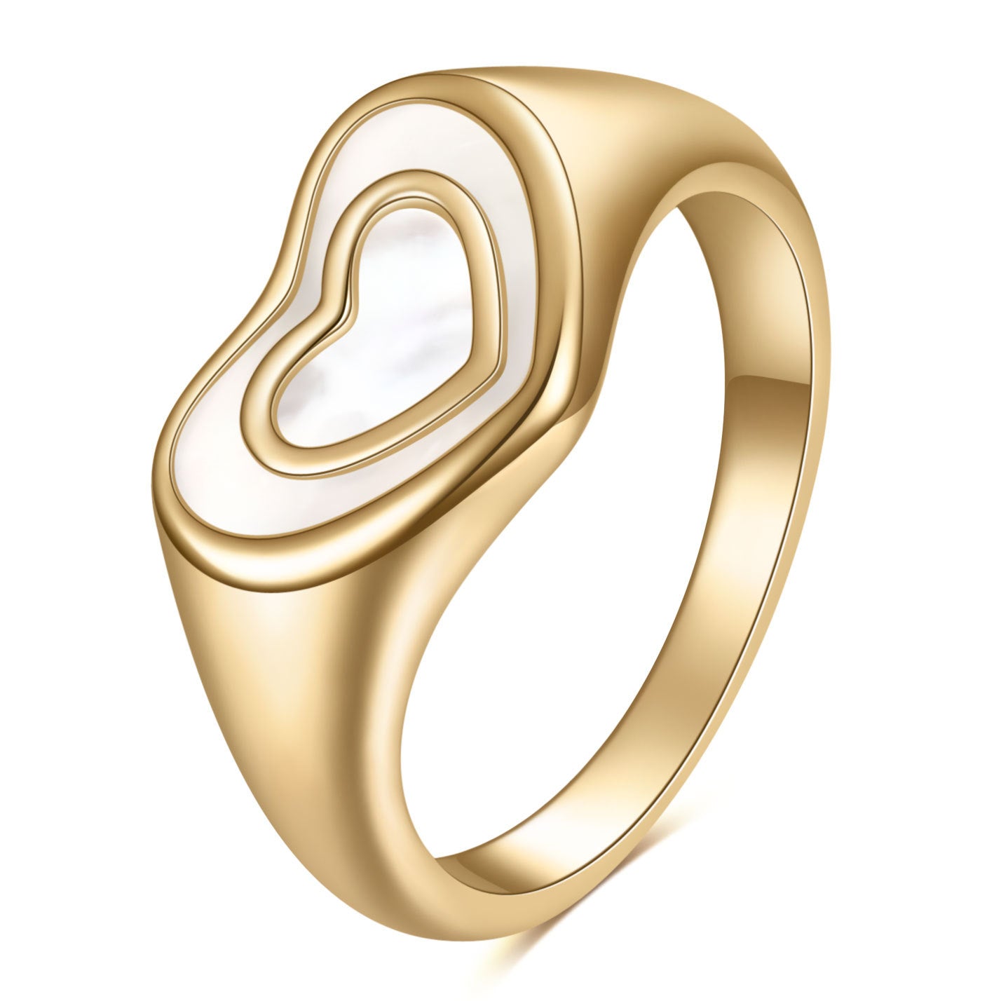 Wholesale  double heart love titanium steel ladies ring