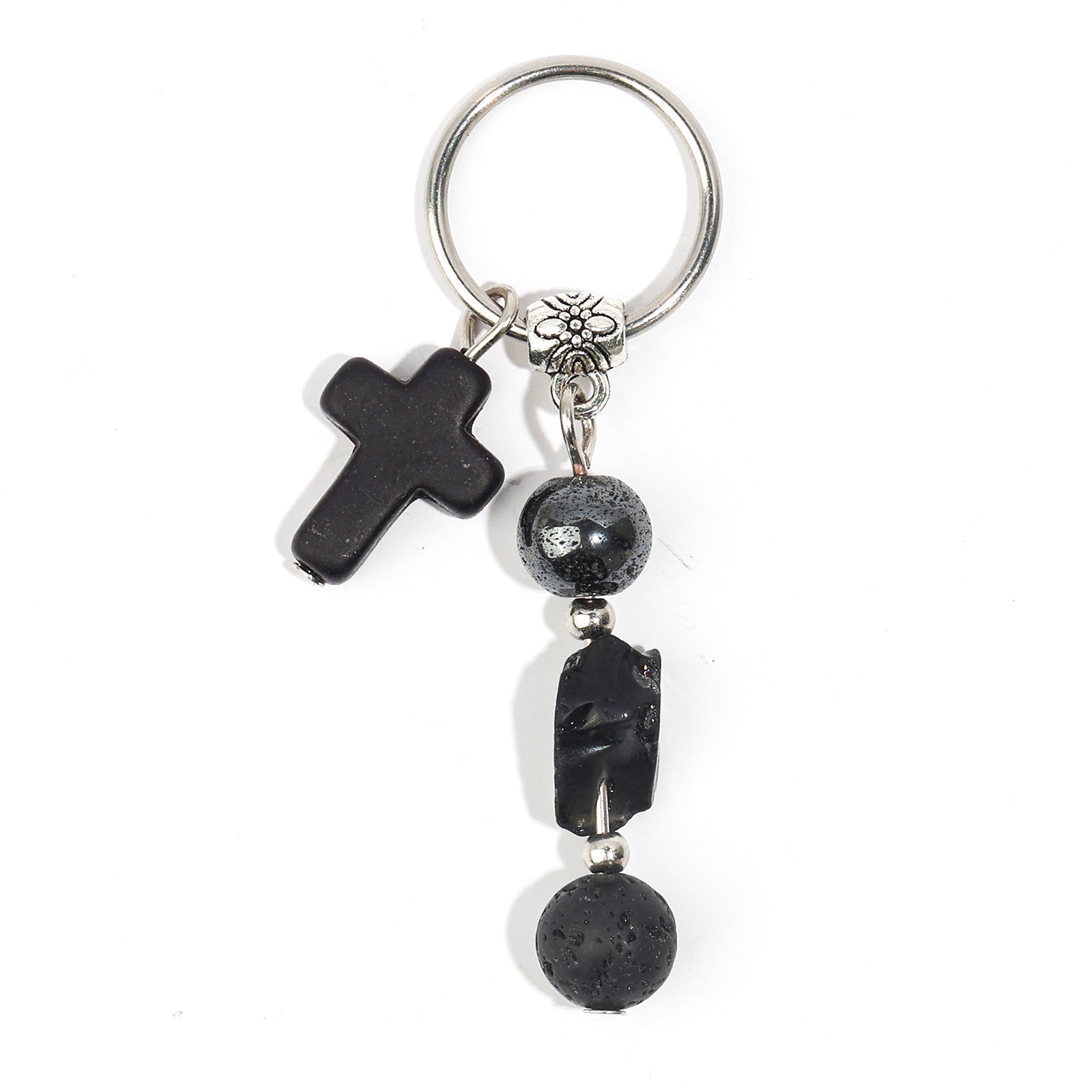 Wholesale Irregular Crystal Alloy Pendant  Hollow Heart Keychain