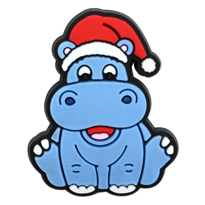 Wholesale  Random 100pcs Christmas animal-themed PVC Soft Rubber Shoe Buckle Decoration