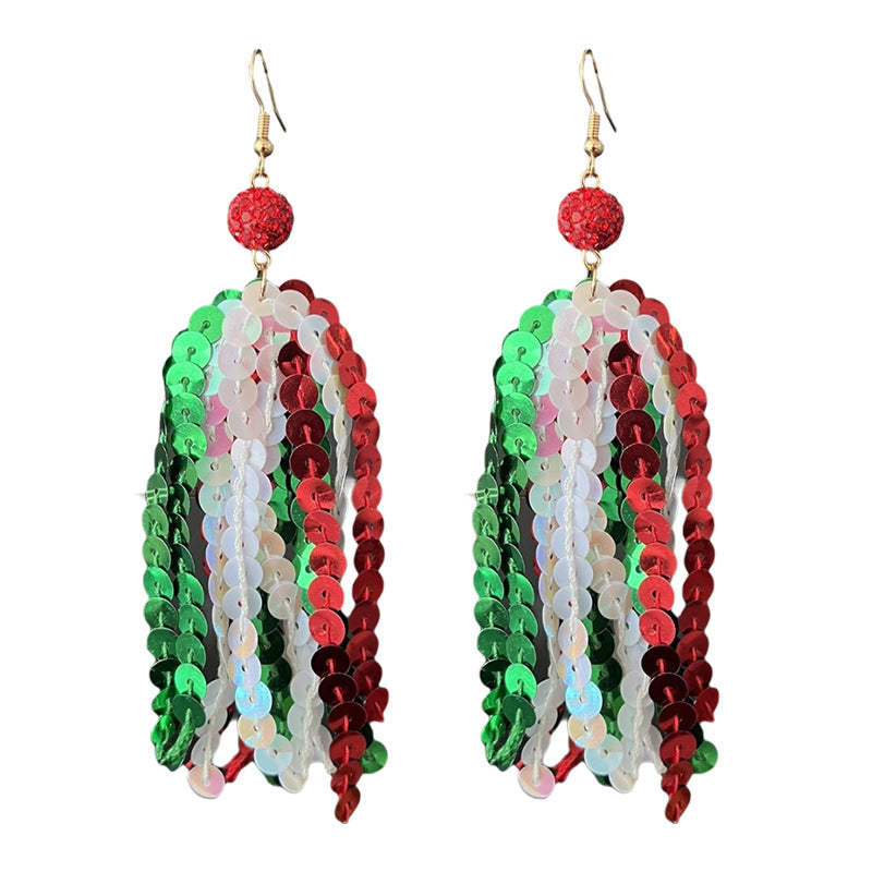 Wholesale 2 pairs/ pack Christmas Tassel Party Earrings
