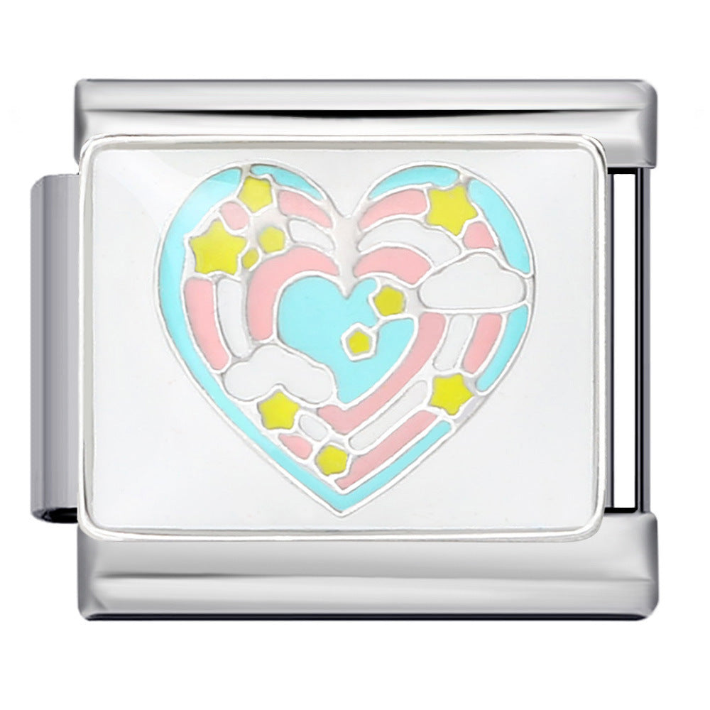 Wholesale 5pcs Italian Charm Bracelet 9mm DIY Splicing Cute Creative Stainless Steel Composable Bracelet