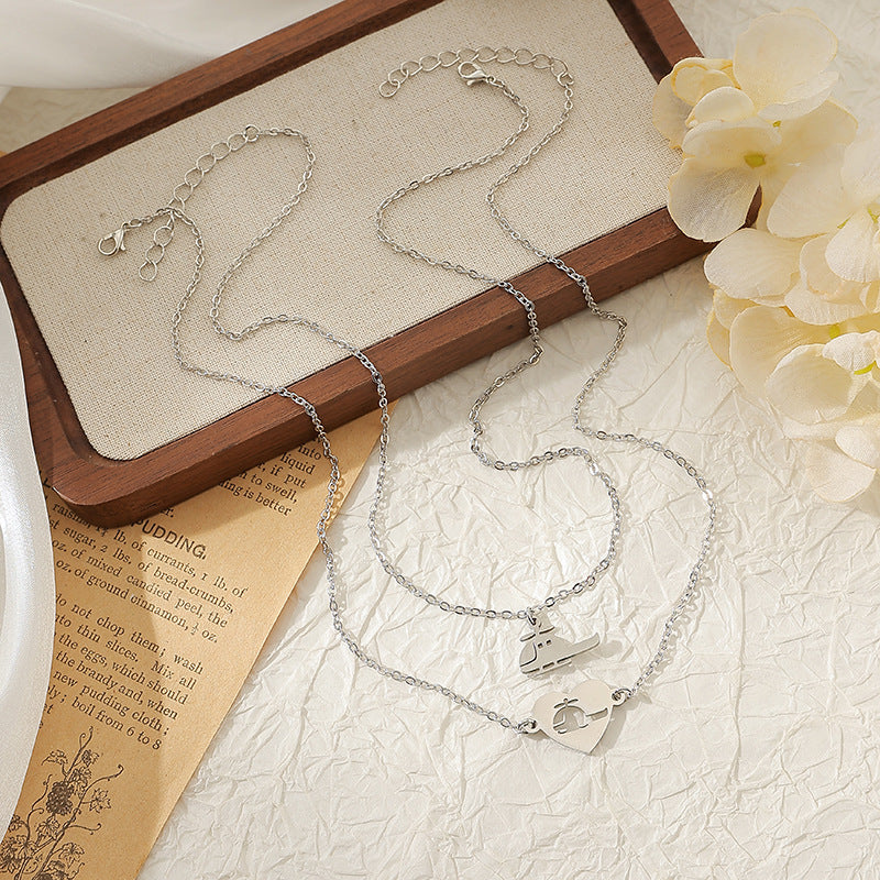 Wholesale Stainless steel necklace animal hollow clavicle chain