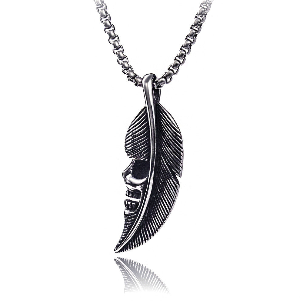 Wholesale personality hip-hop stainless steel necklace men's retro box pendant jewelry