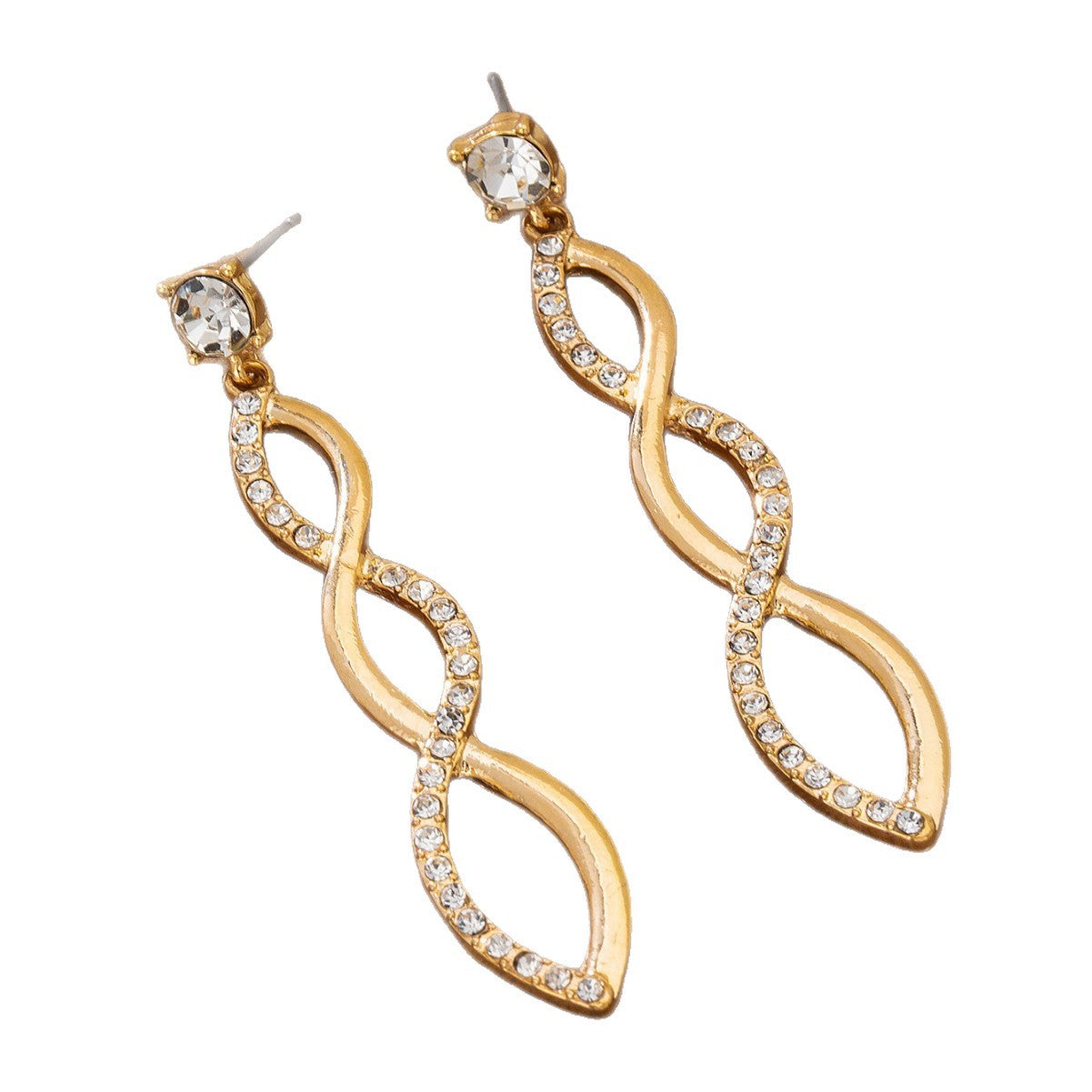 Wholesale Gold Geometric Irregular Spiral Earrings For Women Fashion Jewelry Accessory Boutique Resale Gift