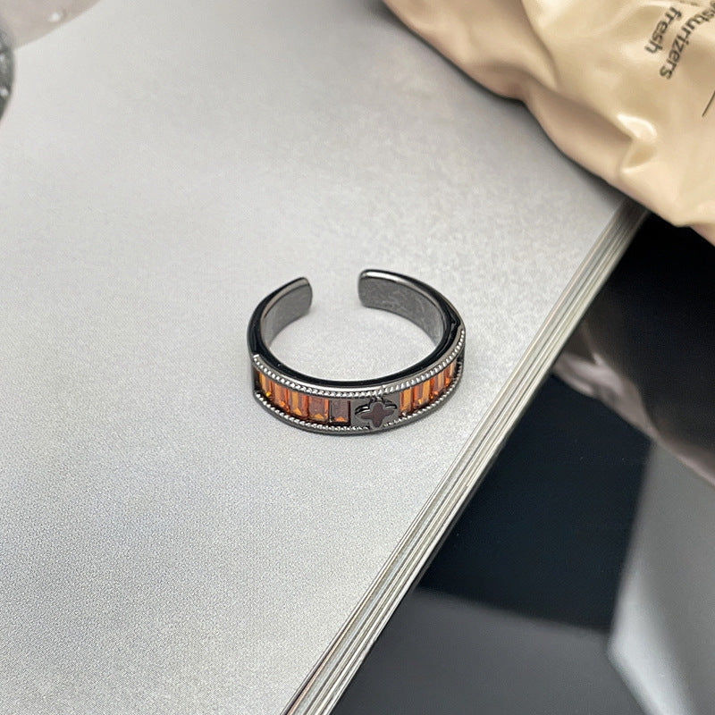 Wholesale Personality Red Diamond Opening Ring