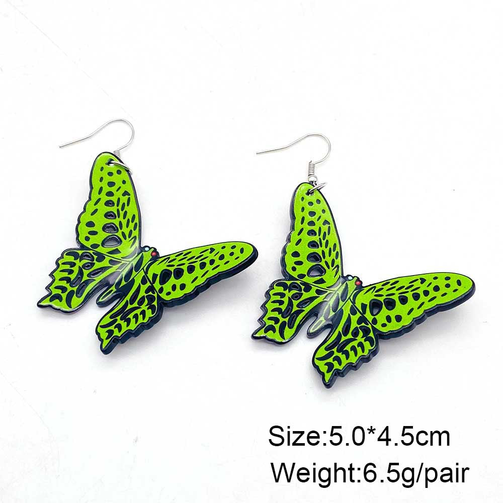 Wholesale Bohemian Painted Three-dimensional Butterfly Acrylic Earrings ACC-ES-CY008
