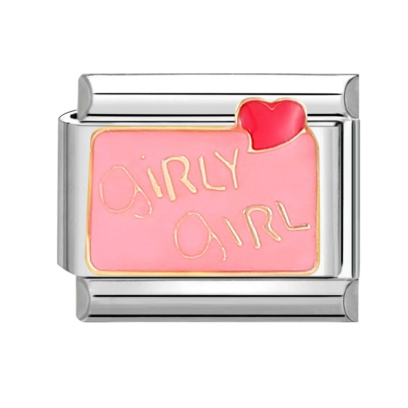 Wholesale Italian Charm Bracelet 9mm DIY Splicing Silver Creative Pattern Titanium Steel Composable Bracelet