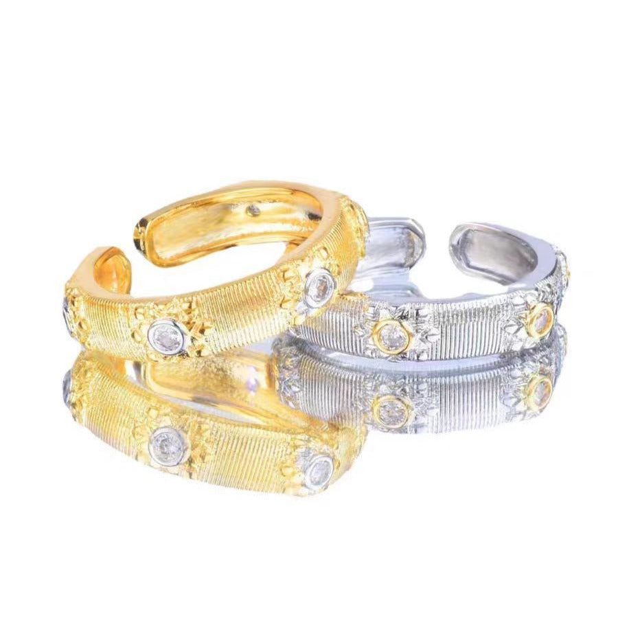 Wholesale Flower Brushed Vintage Rings ACC-RS-Qichuang004