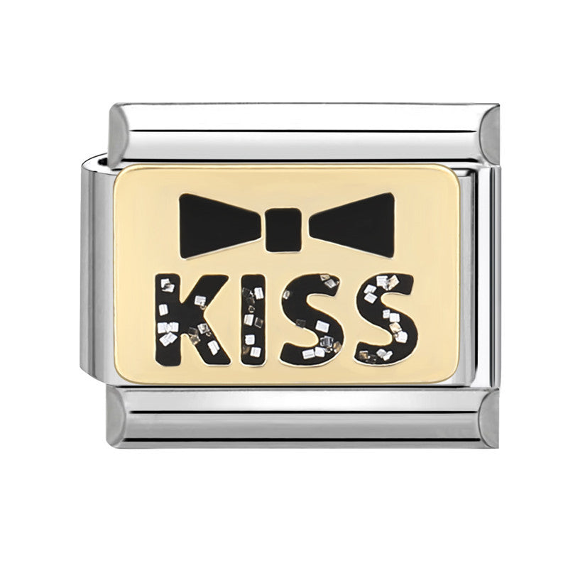 Wholesale Italian Charm Bracelet 9mm DIY Splicing Removable Stainless Steel Black Series Composable Bracelet