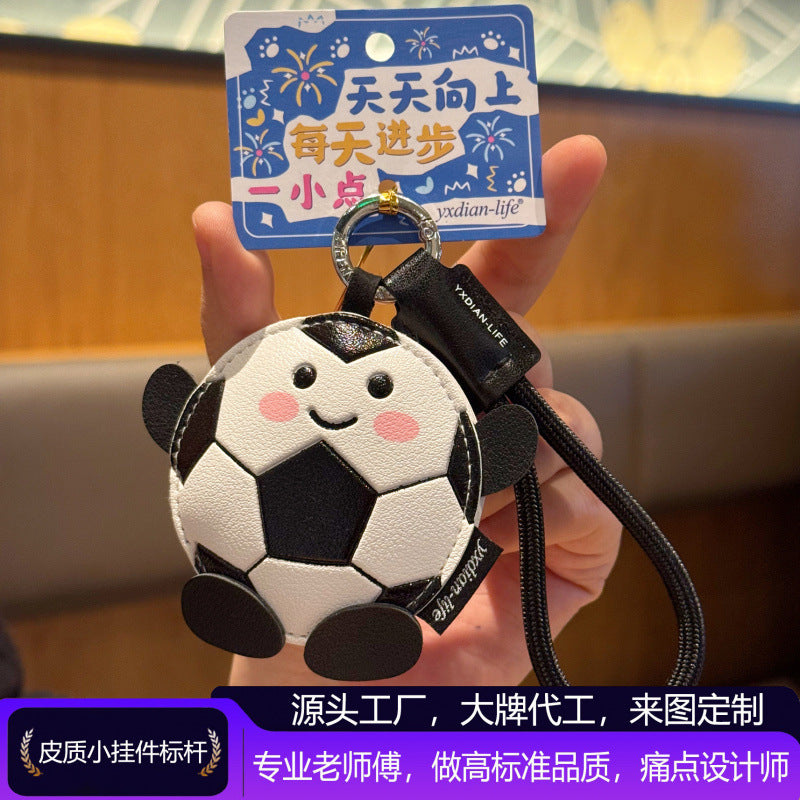 Wholesale 2026 Soccer Themed Keychain Cute PU Bag Charm Car Key Accessory Gift